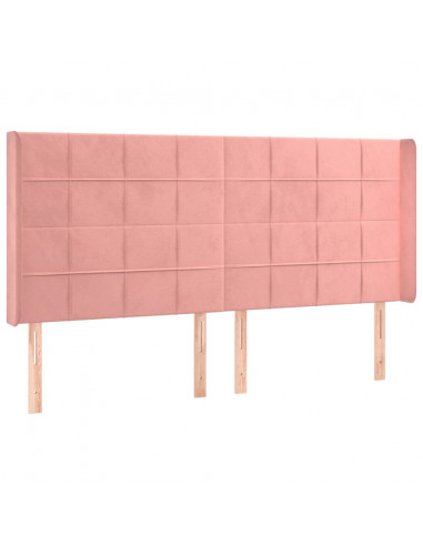 Testiera a LED rosa 163x16x118/128 cm in Velluto