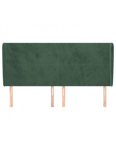 Testiera ad Orecchio Verde Scuro 183x23x118/128cm in Velluto