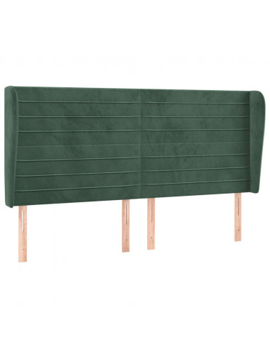 Testiera ad Orecchio Verde Scuro 163x23x118/128cm in Velluto