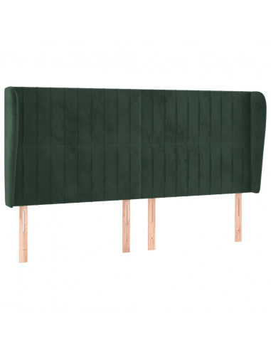 Testiera ad Orecchio Verde Scuro 163x23x118/128cm in Velluto