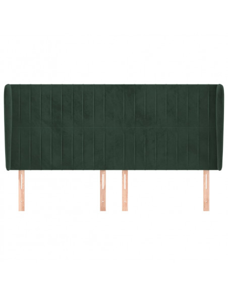 Testiera ad Orecchio Verde Scuro 163x23x118/128cm in Velluto