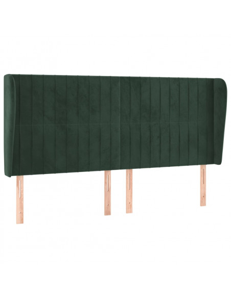 Testiera ad Orecchio Verde Scuro 183x23x118/128cm in Velluto