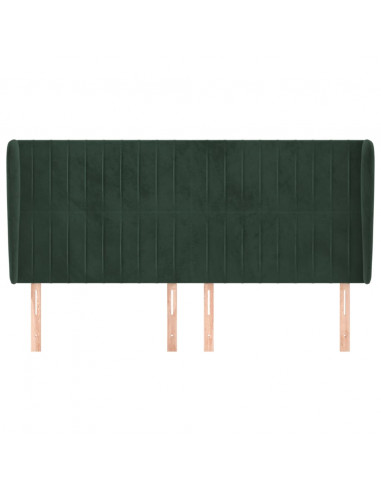 Testiera ad Orecchio Verde Scuro 183x23x118/128cm in Velluto