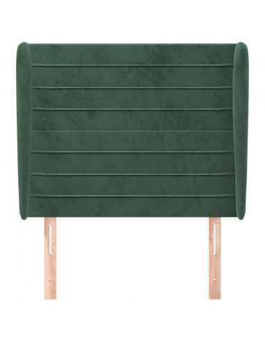 Testiera ad Orecchio Verde Scuro 83x23x118/128 cm in Velluto