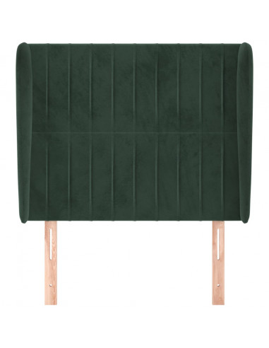 Testiera ad Orecchio Verde Scuro 83x23x118/128 cm in Velluto