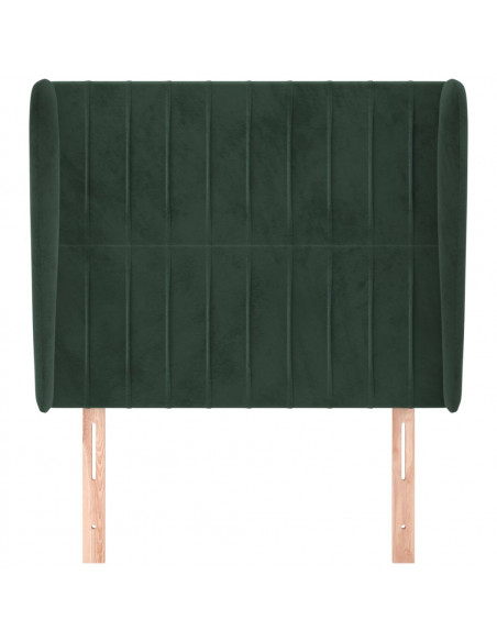 Testiera ad Orecchio Verde Scuro 83x23x118/128 cm in Velluto