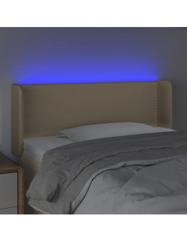 Testiera a LED Crema 103x16x78/88 cm in Tessuto