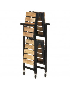 Carrello da Cucina 87x36x81 cm in Legno Massello di Mango