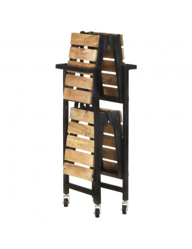 Carrello da Cucina 87x36x81 cm in Legno Massello di Mango