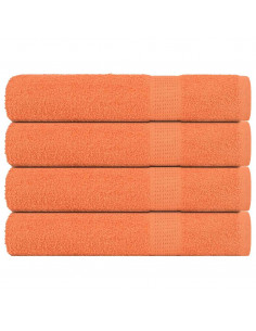 Asciugamani Sauna 4 pz Arancioni 80x200cm 360g/m² 100% Cotone