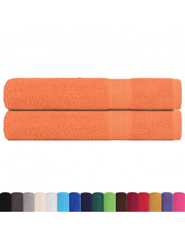 Asciugamani Sauna 2 pz Arancioni 80x200cm 360g/m² 100% Cotone