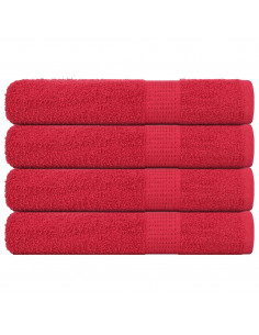 Asciugamani per Sauna 4 pz Rossi 80x200 cm 360 g/m² 100% Cotone