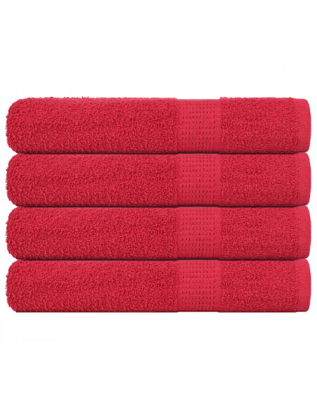Asciugamani per Sauna 4 pz Rossi 80x200 cm 360 g/m² 100% Cotone