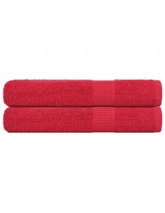 Asciugamani per Sauna 2 pz Rossi 80x200 cm 360 g/m² 100% Cotone