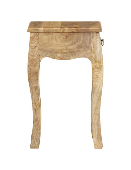 Comodino 28x28x46 cm in Legno Massello di Mango