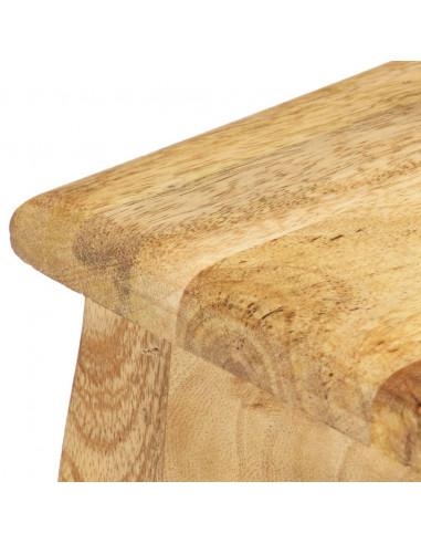 Comodino 28x28x46 cm in Legno Massello di Mango