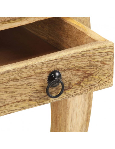 Comodino 28x28x46 cm in Legno Massello di Mango