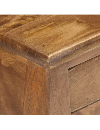 Comodino 28x28x46 cm in Legno Massello di Mango