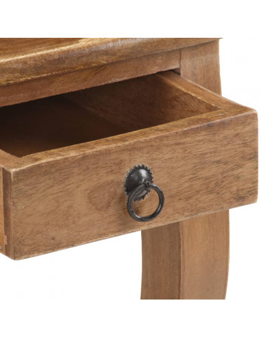 Comodino 28x28x46 cm in Legno Massello di Mango