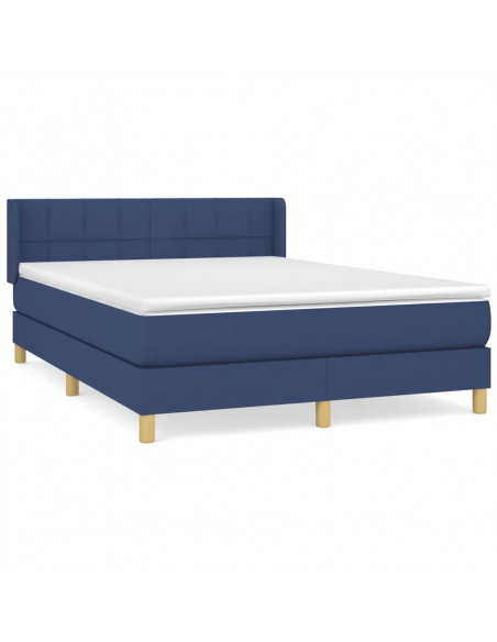 Giroletto a Molle con Materasso Blu 140x190 cm in Tessuto