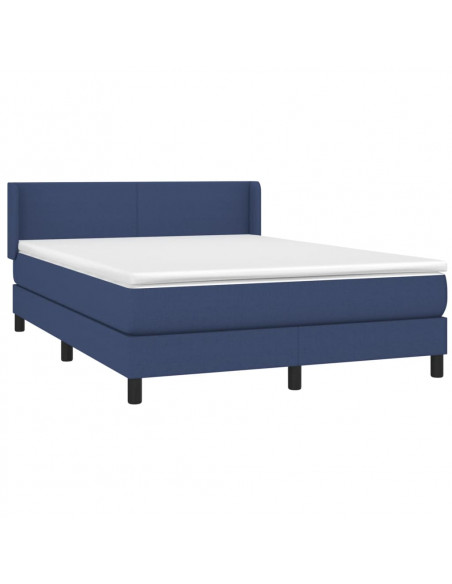 Giroletto a Molle con Materasso Blu 140x190 cm in Tessuto