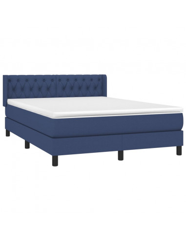 Giroletto a Molle con Materasso Blu 140x190 cm in Tessuto