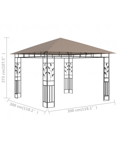 Gazebo con Zanzariera 3x3x2,73 m Talpa 180 g/m²