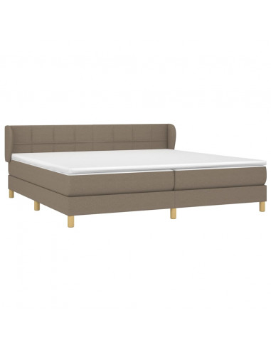 Giroletto a Molle con Materasso Tortora 200x200 cm in Tessuto