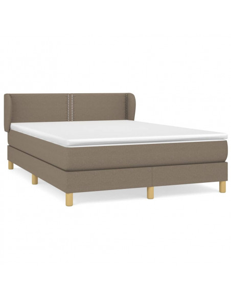 Giroletto a Molle con Materasso Tortora 140x190 cm in Tessuto