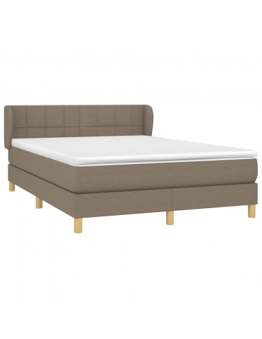 Giroletto a Molle con Materasso Tortora 140x190 cm in Tessuto