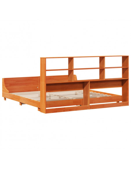 Giroletto senza Materasso Marrone Cera 200x200 cm Legno di Pino