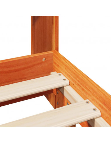 Giroletto senza Materasso Marrone Cera 200x200 cm Legno di Pino