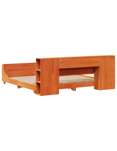Giroletto senza Materasso Marrone Cera 200x200 cm Legno di Pino