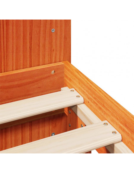 Giroletto senza Materasso Marrone Cera 200x200 cm Legno di Pino