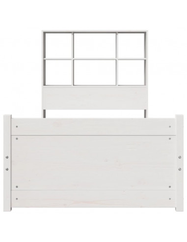 Letto Libreria senza Materasso Bianca 90x200 cm Legno di Pino