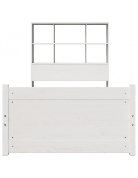 Letto Libreria senza Materasso Bianca 90x200 cm Legno di Pino