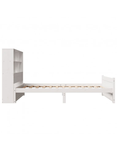 Letto Libreria senza Materasso Bianca 90x200 cm Legno di Pino