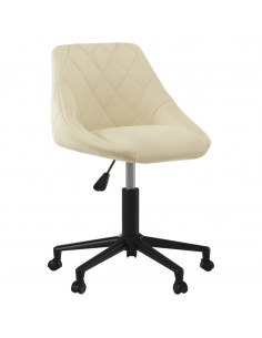 Sedia Girevole da Ufficio Crema in Velluto