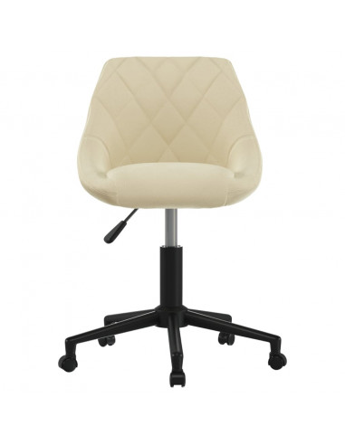 Sedia Girevole da Ufficio Crema in Velluto