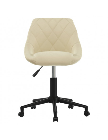 Sedia Girevole da Ufficio Crema in Velluto