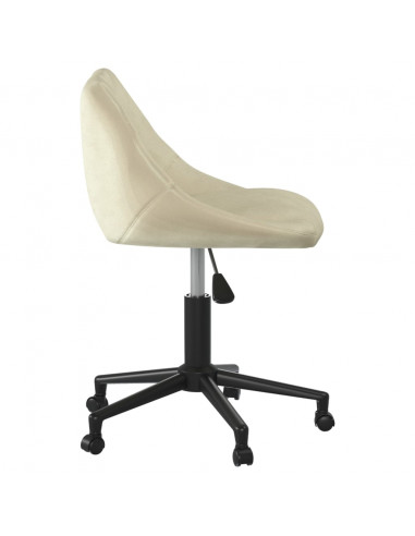 Sedia Girevole da Ufficio Crema in Velluto