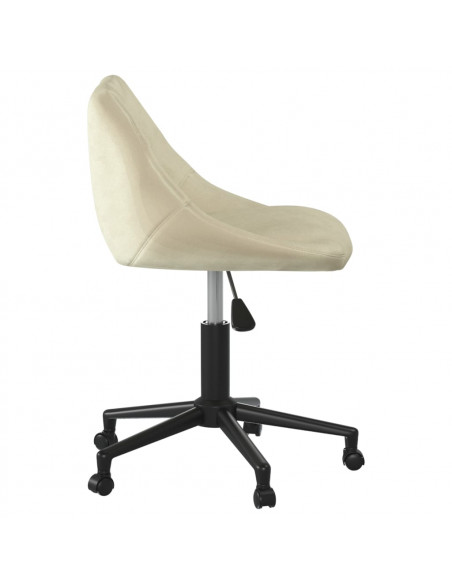Sedia Girevole da Ufficio Crema in Velluto
