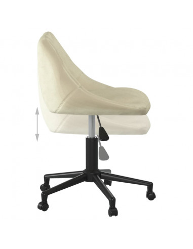Sedia Girevole da Ufficio Crema in Velluto