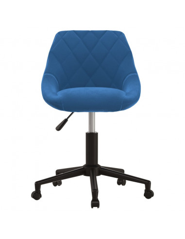 Sedia Girevole da Ufficio Blu in Velluto