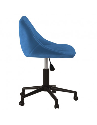 Sedia Girevole da Ufficio Blu in Velluto