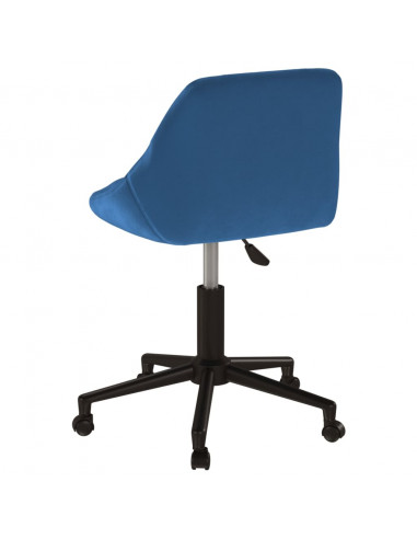 Sedia Girevole da Ufficio Blu in Velluto
