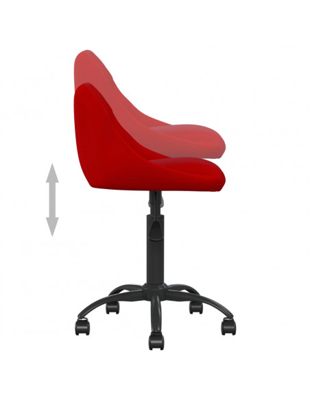 Sedia da Ufficio Rosso Vino in Velluto