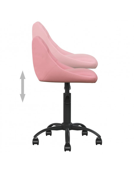Sedia da Ufficio Rosa in Velluto