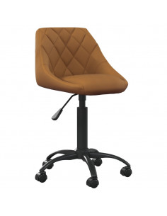 Sedia da Ufficio Marrone in Velluto