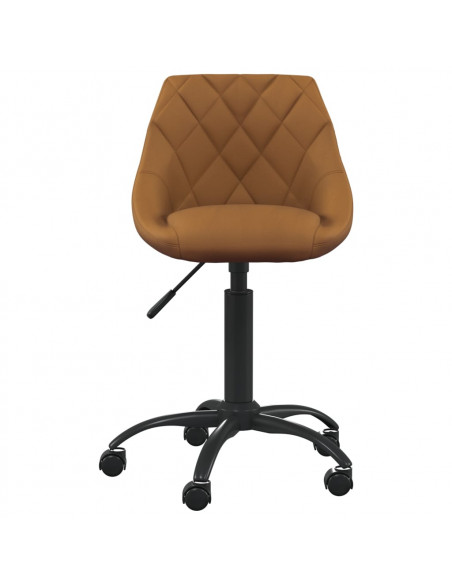 Sedia da Ufficio Marrone in Velluto